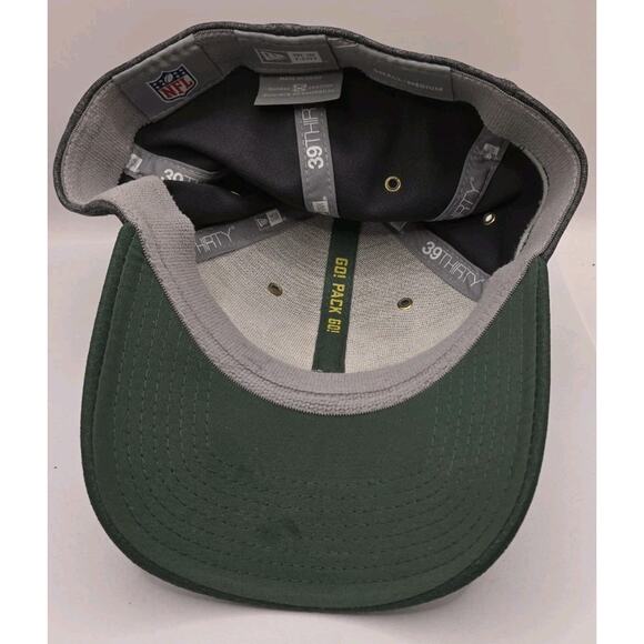 Green Bay Packers New Era 39Thirty Gray Fitted Stretch Cap Hat G Logo Size S / M - Picture 9 of 12